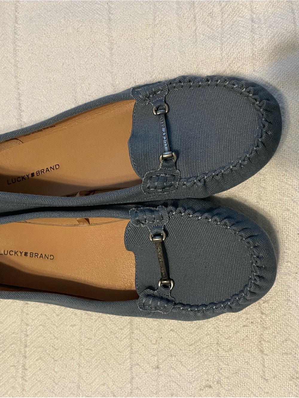 Lucky Brand Blue Canvas Bit Moccasins